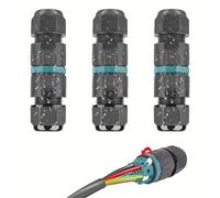 Connecteur Électrique Étanches IP68 - Raccord de Cable 5 Fils Boîte de Derivation Étanche Éxterieur, Domino Etanche Boîte de Jonction pour Câble Ø 5 à 14 mm (3 Pcs)