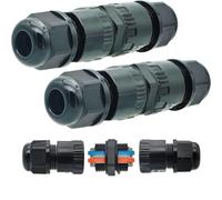 Connecteur Electrique Exterieur 2 Pôles, CTRICALVER Raccord Electrique Etanche, 2 Pièces Connecteur Électrique Éxterieur pour Câble Ø 5 à 10mm, Connecteurs de Câble Étanches IP66