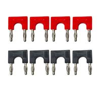 Connecteur électrique fiche Banane 4mm, 8 pièces, Terminal de Prise de Court-Circuit, Adaptateur de Couple, Prise de Ligne de Test d'instrument de Cavalier(8 Red)