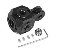 Connecteur en aluminium MiniCube pour trépied - Trous de 6,35 mm et 9,5 mm - Pour DSLRCam Vlog Light UmbrellaRing - Trou de positionnement