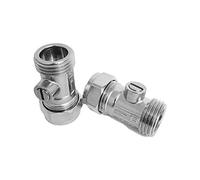 Connecteur en chrome Bolofix mâle 15 mm x 1,27 cm - Valve d'isolation plate pour raccord de robinet Flexi