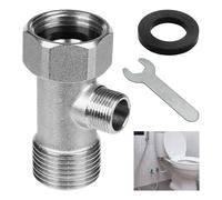Connecteur en T 3 Voies, Vanne de Connecteur 3 Voies, Vanne D'inversion WC en Cuivre 3/8" avec Dents Latérales 9/16", Connecteur de Tuyau, pour Réservoirs Toilettes, Machine à Laver, Robinet Douche