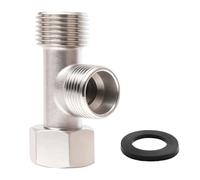 Connecteur en T 3 Voies,Vanne D'inversion WC en Cuivre 3/8" avec Dents Latérales 1/2" Vanne,Connecteur de Tuyau 3 Voies, pour réservoir de toilettes,robinet de douche, salle de bain et cuisine