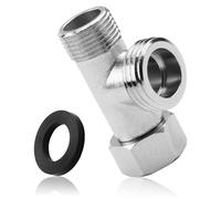 Connecteur en T 3 Voies, Vanne D'inversion WC en Cuivre 3/8" avec Dents Latérales 1/2" Vanne, Connecteur de Tuyau 3 Voies, Dents Droites pour Réservoir de Chasse D'eau (1 Pièce)