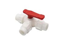 Connecteur en T de robinet à tournant sphérique à 3 voies en plastique for conduite d'eau en PVC PE(25 mm x TEE)