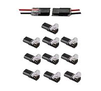Connecteur Enfichable À Double Fil Avec Boucle De Verrouillage, Bornier Rapide À Double Fil, 2 Broches, Bornier Enfichable Pour Conducteur, Connecteurs D'épissure Pour Circuit (10 PCS)