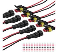 Connecteur Étanche À 2 Broche, 5pcs Awg Connecteur Étanche & 20pcs Seal Connecteurs, Imperméable Connecteurs De Fils Électriques Autobloquants À 2 Broches Pour Moto/Voiture/Scooter/Camion/Bateau