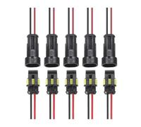 Connecteur étanche à 2 Broches mâle et Femelle, câble 20 AWG, 5 Paires