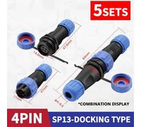 Connecteur étanche éventuelles 13,prise d'aviation IP68,prise mâle et femelle,panneau électrique d'amarrage,installation,2 broches,3 broches,4 broches,5 broches,6 broches,7/9 - Type sp13-4p-docking #B