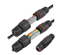 Connecteur étanche IP68 2/1 pièce, connecteur à connexion rapide, 2/3 broches, sans soudure, for éclairage LED, borne extérieure étanche à la pluie(Style C,2PCS)