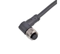 Connecteur étanche moulé M12, coude droit, broche 3P4, 5 trous, 8 cœurs, 17 cœurs, câblage, prise d' IP67(3 core bent hole molded plug 1 meter PVC)