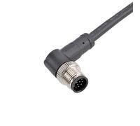 Connecteur étanche moulé M12, coude droit, broche 3P4, 5 trous, 8 cœurs, 17 cœurs, câblage, prise d' IP67(8 pin bent pin molded plug 1 meter PUR)