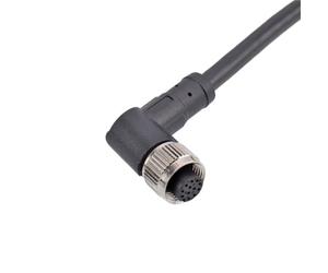 Connecteur étanche moulé M12, coude droit, broche 3P4, 5 trous, 8 cœurs, 17 cœurs, câblage, prise d' IP67(M12 5 pin B shaped elbow shaped plug 1 meter PVC)
