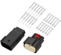 Connecteur Étanche Pour Phare À 12 Broches, Fiche, Connecteur De Borne Mâle Femelle De 1 Mm Pour Buick En Plastique Cuivre Noir, 1 Ensemble