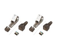 Connecteur Ethernet Cat7 Rj45, adaptateur de prise Ethernet sans outil, sertissage Cat7 blindé en métal, prise de câble réseau, 2 pièces