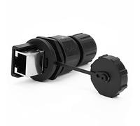 Connecteur Ethernet RJ45 étanche IP67 Coupleur extérieur à 8 broches d'affichage à LED Systèmes CCTV Automatisation d'usine Noir