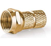 Connecteur F | Droit | Mâle | Plaqué or | 75 Ohm | Twist-On | Diamètre d'entrée du câble : 5.5 mm | Cuivre | Métal | 2 pcs. | Connecteur F droit - Mâle - 75 Ohm - Twist-On