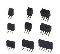 Connecteur femelle coudé à 90 degrés, simple/Double rangée, pas de prise 2.54mm, 1 * 2P 3P 4P 5P 6P 7P 8P 9P 10P 20P, 10 pièces(5P,Double row bent pin)