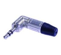 Connecteur Fiche Audio Stéréo 35mm à 3 Pôles Coudé à 90° en Métal Neutrik Argent Argent G