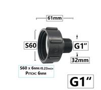 Connecteur fileté pour baril à souder,adaptateur IBC,raccord précieux IBC,S60 x 1/2 "",3/4"",1 "",1.5,2"",63mm,75mm,80mm,100mm,allergique 1000 litre - Type S60 x G1 #A