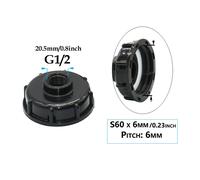 Connecteur fileté pour baril à souder,adaptateur IBC,raccord précieux IBC,S60 x 1/2 "",3/4"",1 "",1.5,2"",63mm,75mm,80mm,100mm,allergique 1000 litre - Type S60 x G1I2 #B