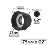 Connecteur fileté pour baril à souder,adaptateur IBC,raccord précieux IBC,S60 x 1/2 "",3/4"",1 "",1.5,2"",63mm,75mm,80mm,100mm,allergique 1000 litre - Type 75mm x G2