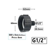 Connecteur fileté pour baril à souder,adaptateur IBC,raccord précieux IBC,S60 x 1/2 "",3/4"",1 "",1.5,2"",63mm,75mm,80mm,100mm,allergique 1000 litre - Type S60 x G1I2 #A