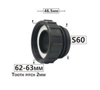 Connecteur fileté pour baril à souder,adaptateur IBC,raccord précieux IBC,S60 x 1/2 "",3/4"",1 "",1.5,2"",63mm,75mm,80mm,100mm,allergique 1000 litre - Type 63MM x S60