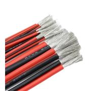 Connecteur flexible en caoutchouc de silicone à 2 broches pour éclairage LED, projets de bricolage, câble en cuivre toronné noir et rouge(5 Meters,14AWG)