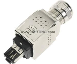 Connecteur Han® PushPull RJ45 HARTING 09352260401 Tension nominale (détails) 125 V/AC Contenu: 1 pc(s)