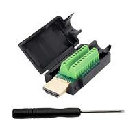 Connecteur HDMI mâle sans soudure - Adaptateur fiche vers bornier - Connecteur de soudure sans rupture avec couvercle en plastique