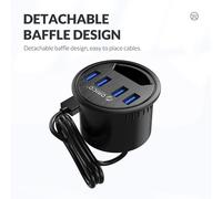 Connecteur Hub USB DESK-4U 5Gbps, Interface d'alimentation, support de bureau, adaptateur séparateur Multi USB 3.0 pour PC