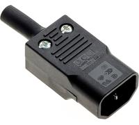 Connecteur IEC C14 recâblé,noir,droit,adaptateur de prise,connecteur AC Ac110 250V 10A,prise en ligne à 3 broches pour montage sur panneau