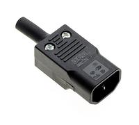 Connecteur IEC C14 recâblé, noir, droit, adaptateur de prise, connecteur AC Ac110 250V 10A, prise en ligne à 3 broches pour montage sur panneau