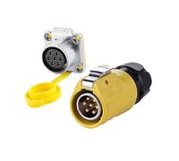 Connecteur Industriel M20 2, 3, 4, 5, 7, 9, 12 Broches, connecteur de Fil étanche Haute Tension, connecteurs de câble d'alimentation et de Signal(7 Pin Set)