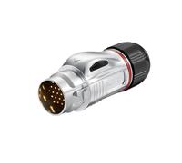 Connecteur industriel mâle et femelle de puissance de transmission de signal de données à 24 conducteurs de prise d'aviation en métal BD-24(Male plug)