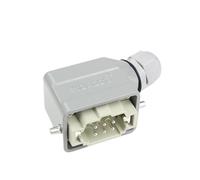 Connecteur industriel rectangulaire robuste HDC-HE-006-F/M, étanche, 6 broches, prise femelle et fiche mâle, 500 V, 16 A(Male Plug Side Out)