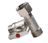 Connecteur inverseur à 3 voies en laiton et acier inoxydable, adaptateur d'eau multi-usage pour évier de salle de bain et de cuisine, comprend des vannes d'arrêt, installation rapide, argent, 6,4 cm