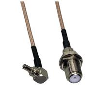 Connecteur jack femelle RG316 F TV vers connecteur mâle CRC9 à angle droit, sertissage coaxial RF, câble de raccordement en queue cochon, 4 10 pieds(20inch (50CM))