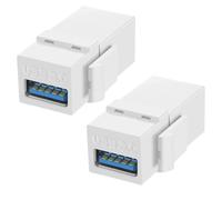 Connecteur jack USB Keystone - 2 pièces - Prise de sortie USB 3.0 avec prise femelle femelle - Extension de module mural USB pour chambre à coucher, bureau, salon