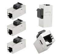Connecteur Keystone RJ45 CAT7 Blindé, Coupleur RJ45 Direct sans Outil, Noyau RJ45 Modulable Compatible Ethernet, Prise Murale et Panneau de Raccordement, Lot de 5