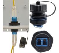 Connecteur LC, CTRICALVER coupleur fibre LC-UPC étanche, 1 connecteur câble fibre IP68 +couvercle utilisé pour connecter des modules optiques SFP et des boîtiers modules pré-terminés (interface bleue)