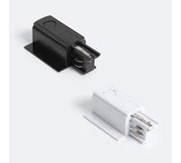 Connecteur 'left Side' Triphasé Pour Rail Encastré Aluminium Blanc
