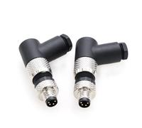 Connecteur M8 à angle droit 4 broches mâle A code connecteur industriel circulaire aéronautique 8 mm étanche IP67 connecteur