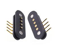 Connecteur magnétique à ressort Pogo 4 broches, pas 2,5 mm, trou traversant, à souder sur PCB, mâle femelle coudé, 2A 36V DC Power Charge Probe (5 paires)