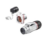 Connecteur mâle et femelle en métal étanche BD24 for équipement d'automatisation, fiche et prise d'aviation, 12 trous de noyau(Flange reverse installation)