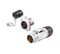 Connecteur mâle et femelle en métal étanche BD24 for équipement d'automatisation, fiche et prise d'aviation, 12 trous de noyau(Flange formal wear)