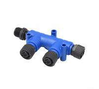 Connecteur marin fileté de verrouillage M125P 37 voies T Splitter pour NMEA 2000 Backbone Drop, IP67, convient pour les systèmes de communication de capteurs marins (1 mâle vers 3 femelles)