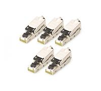Connecteur modulaire RJ45 cat.6A, PoE+, 10GbE, blindé, verrouillable, sans outil, 45mm, AWG 27-22, 5 pièces
