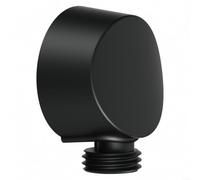 Connecteur mural de douche noir mat, 30,5 cm, filetage IPS (noir) | Filetage mâle IPS de 30,5 cm, s'adapte aux tuyaux portatifs standard, noir mat, noyau en alliage de zinc